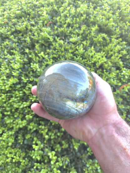 Blue Flash Labradorite Sphere – Polished Protection Crystal Ball, Spiritual Decor