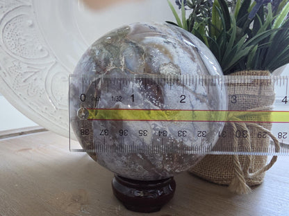 Scenic Jasper Crystal Sphere | Collector Mineral Orb | Landscape