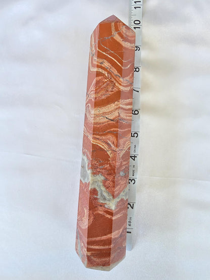 Large Polychrome Jasper Tower – Red Jasper Crystal Point | Statement Energy Piece | Grounding & Strength Stone