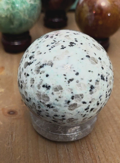 Natural Dalmatian Jasper Sphere | Polished Dalmatian Stone Crystal | 2" Decorative Gemstone Sphere | Exact Piece