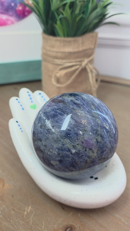55mm Natural Sodalite Crystal Sphere | Polished Blue Gemstone Sphere | Decorative Crystal Home Décor