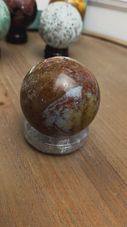Natural Polychrome Jasper Sphere | Desert Jasper Crystal Sphere | Polished Gemstone Décor | 2.0" Collectible Sphere